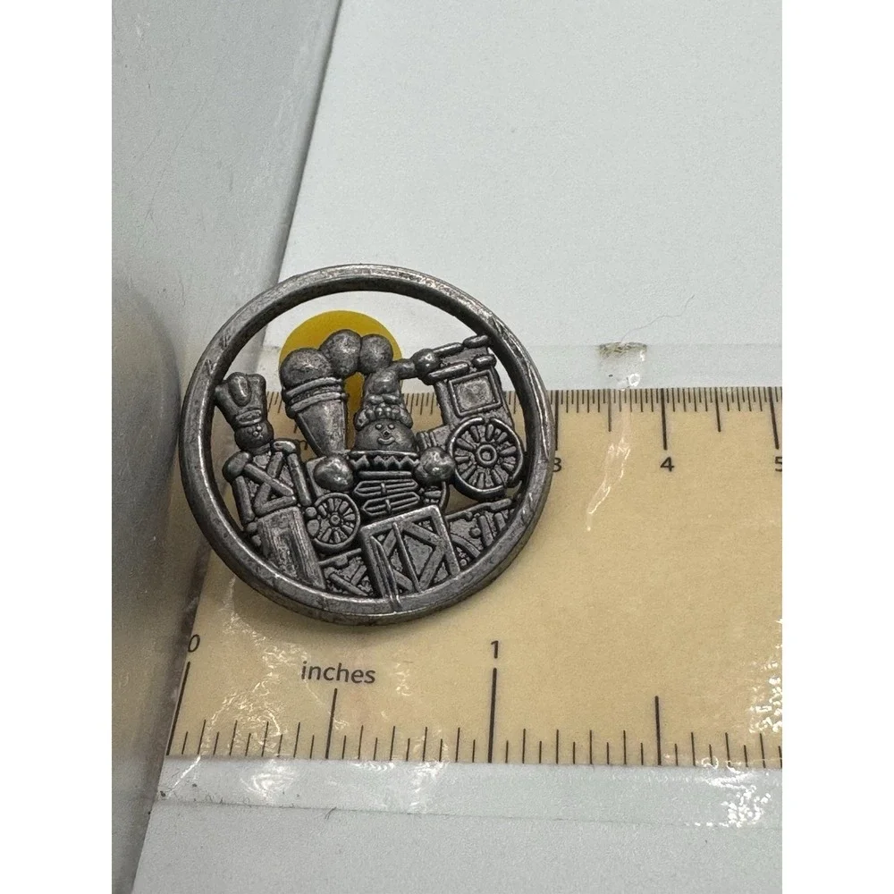 Vintage Toy Pin Train Soldier Metal Pewter Hallmark Keepsake Brooch 1998